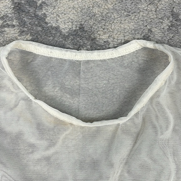 Israella Kobla Mutu Dress Mini Sheer Mesh White Long Sleeve Bridal Bachelorette - Picture 12 of 14